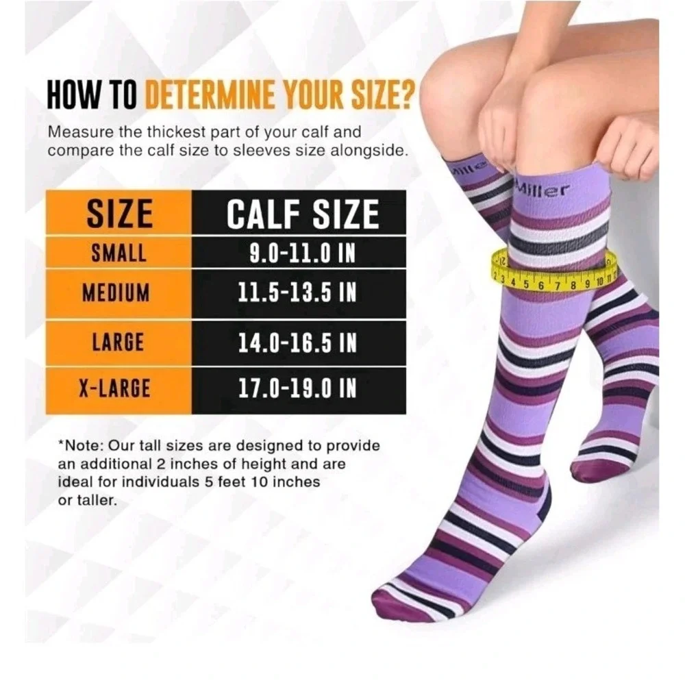 New Set Of 2 Pairs Doc Miller Compression Socks 15-20mmHg ‎ Size Small